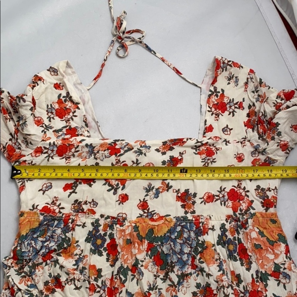 Free People Modern Chinoiserie Tea Combo multicolor floral square neck dress - Picture 10 of 15